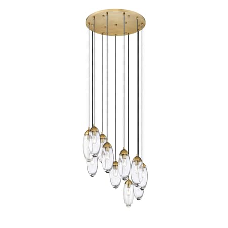 Z-Lite Arden Chandelier, 11-Light, 24 In.W x 12 In.H, Rubbed Brass/Clear 651P-11R-RB